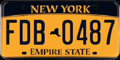 NY license plate FDB0487