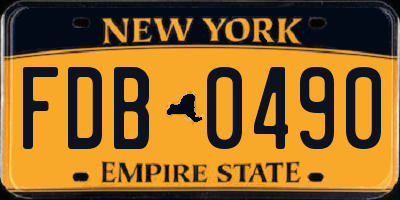 NY license plate FDB0490