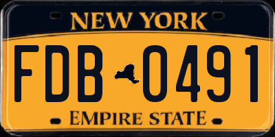 NY license plate FDB0491