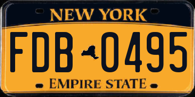 NY license plate FDB0495