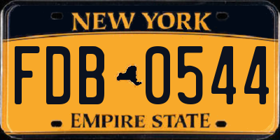 NY license plate FDB0544
