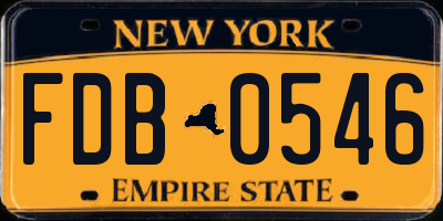 NY license plate FDB0546