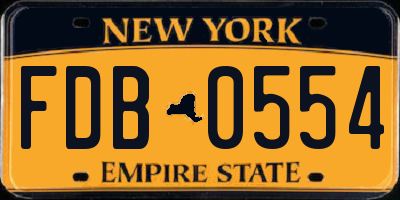 NY license plate FDB0554