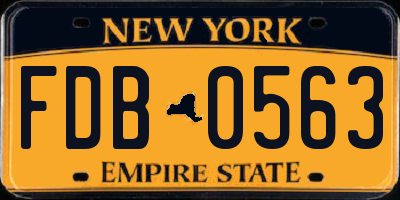 NY license plate FDB0563