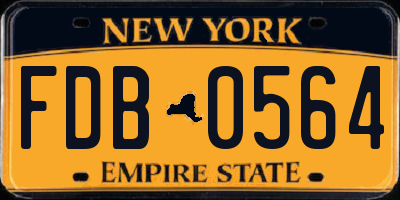 NY license plate FDB0564
