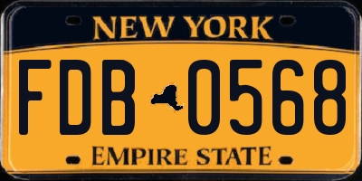 NY license plate FDB0568