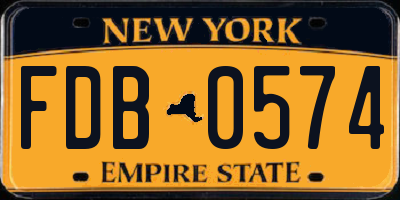NY license plate FDB0574