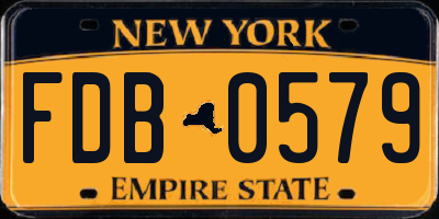 NY license plate FDB0579