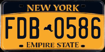 NY license plate FDB0586