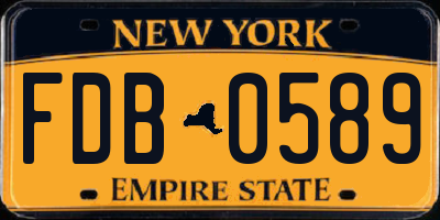 NY license plate FDB0589