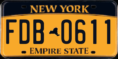 NY license plate FDB0611