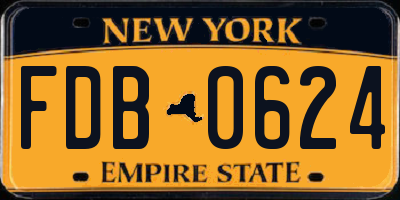 NY license plate FDB0624