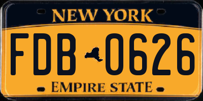 NY license plate FDB0626