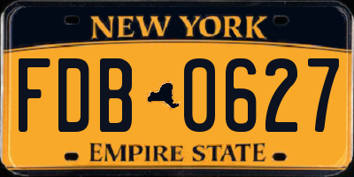 NY license plate FDB0627