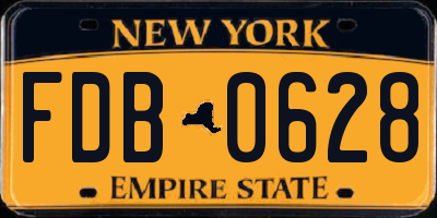 NY license plate FDB0628