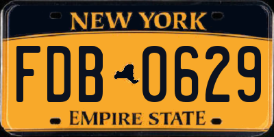 NY license plate FDB0629