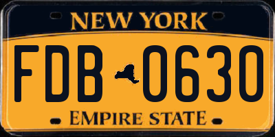 NY license plate FDB0630