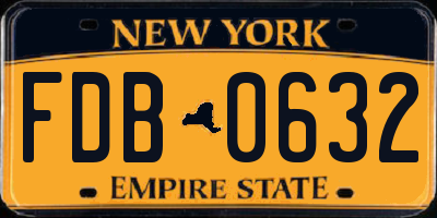 NY license plate FDB0632