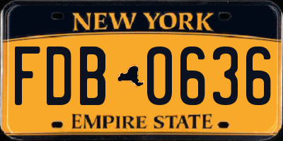 NY license plate FDB0636