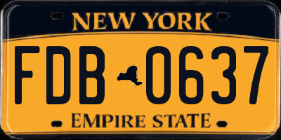 NY license plate FDB0637
