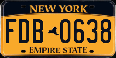 NY license plate FDB0638