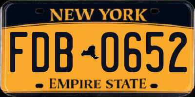 NY license plate FDB0652