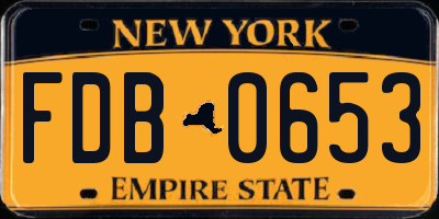 NY license plate FDB0653