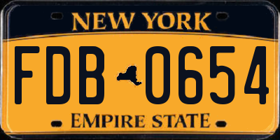 NY license plate FDB0654