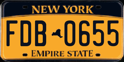 NY license plate FDB0655