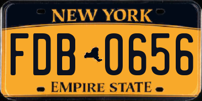 NY license plate FDB0656