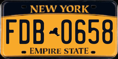 NY license plate FDB0658