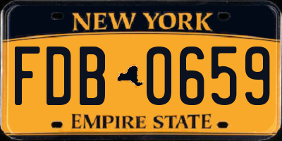 NY license plate FDB0659