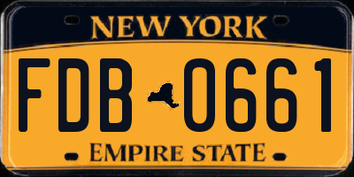 NY license plate FDB0661
