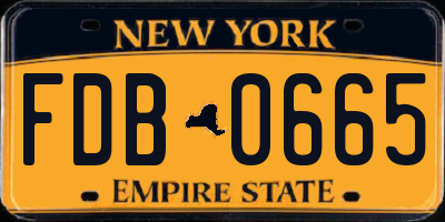 NY license plate FDB0665