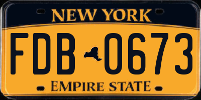 NY license plate FDB0673