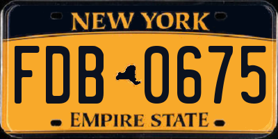 NY license plate FDB0675
