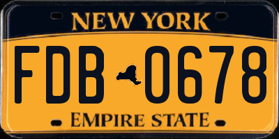 NY license plate FDB0678