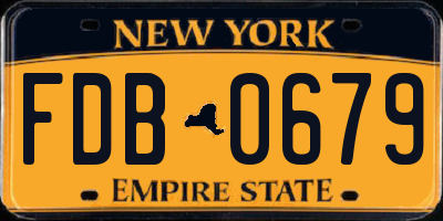 NY license plate FDB0679
