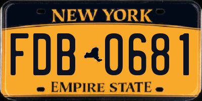 NY license plate FDB0681