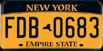 NY license plate FDB0683