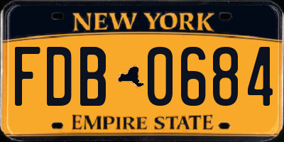 NY license plate FDB0684