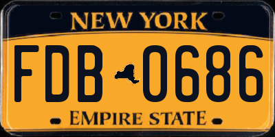 NY license plate FDB0686