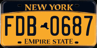 NY license plate FDB0687