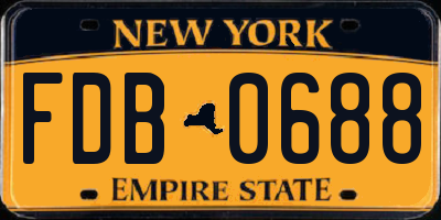 NY license plate FDB0688