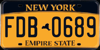 NY license plate FDB0689