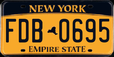 NY license plate FDB0695