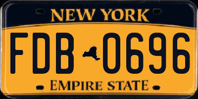 NY license plate FDB0696