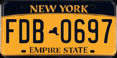 NY license plate FDB0697