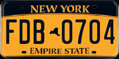 NY license plate FDB0704