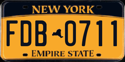 NY license plate FDB0711